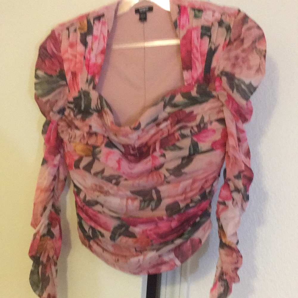 Express mesh long sleeve dress top